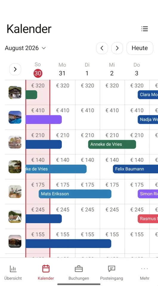 myNextDays-App Belegungskalender
