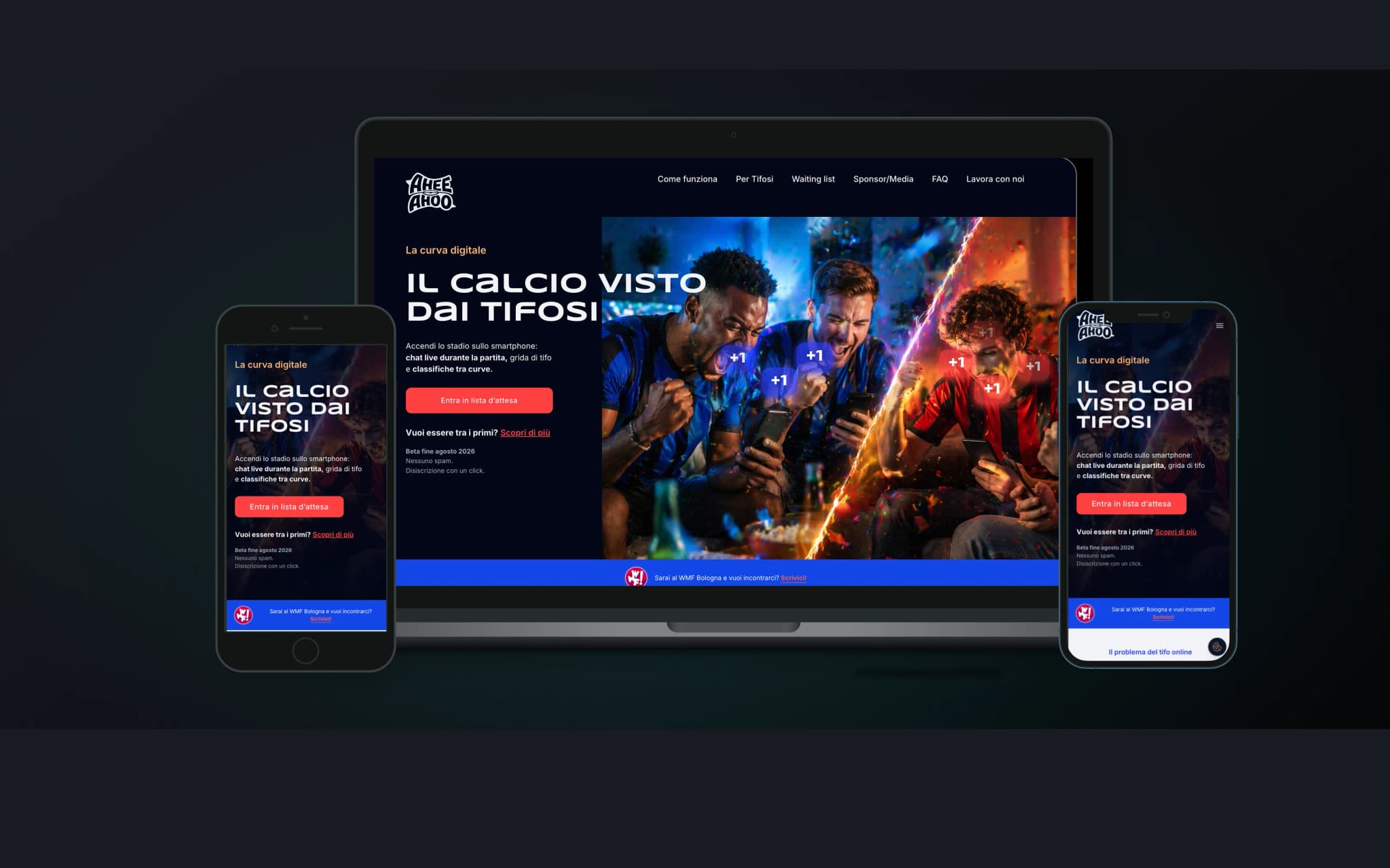 Ahee-Ahoo: Marketing-Auftritt für eine italienische Fan-Engagement-Plattform – Fan-Engagement / SaaS für Ahee-Ahoo