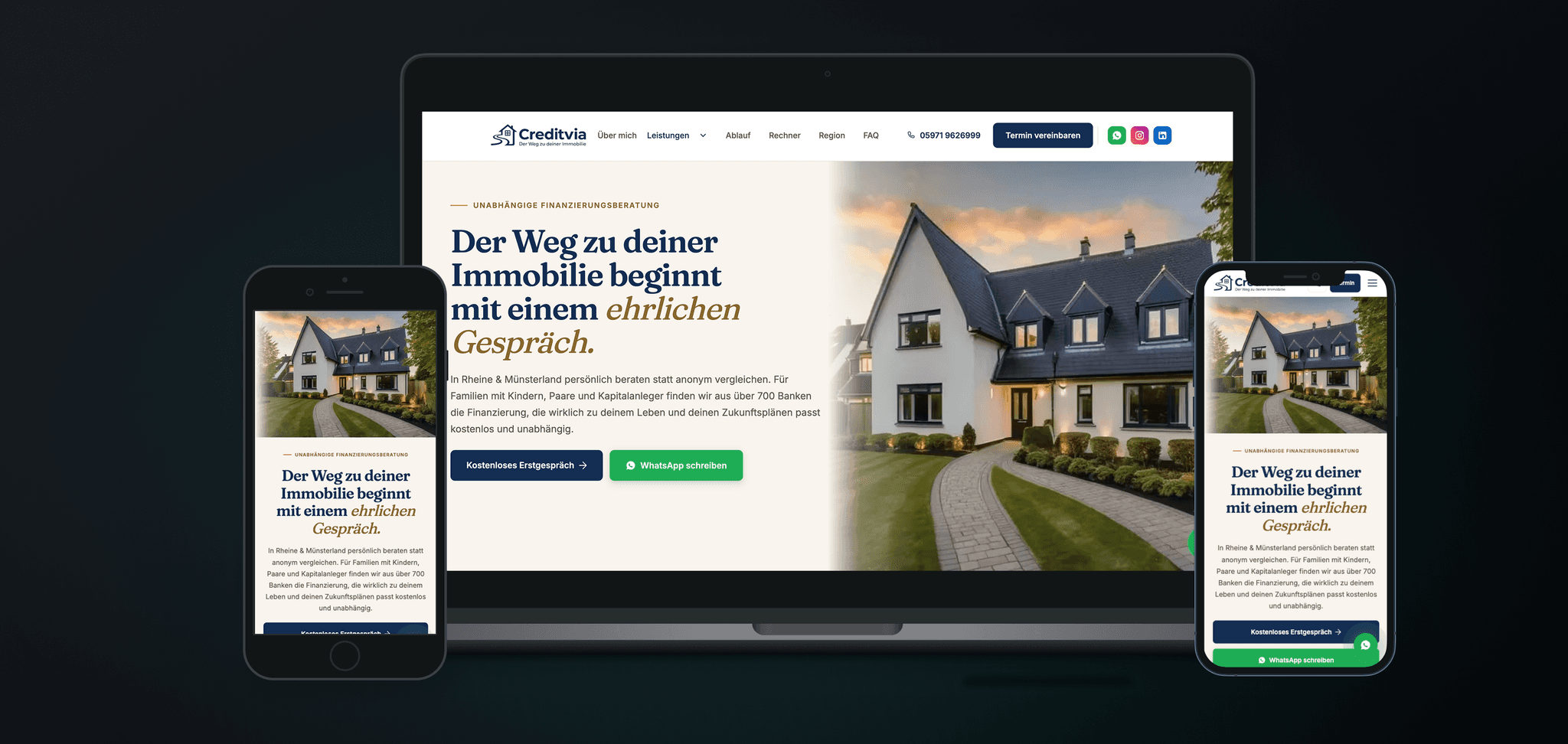 Creditvia – Website und DSGVO-Buchungs-Workspace für Finanzberatung