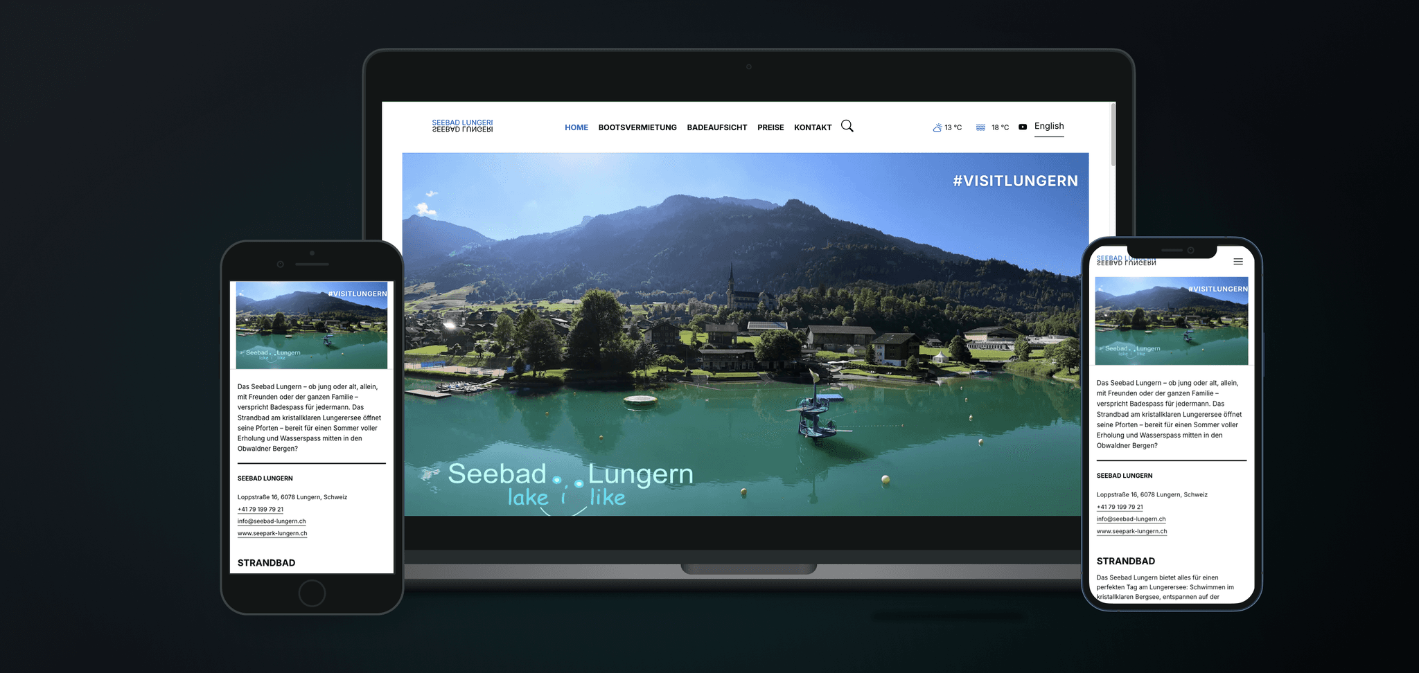 Seebad Lungern – WordPress-Theme mit Ticket-Buchungssystem