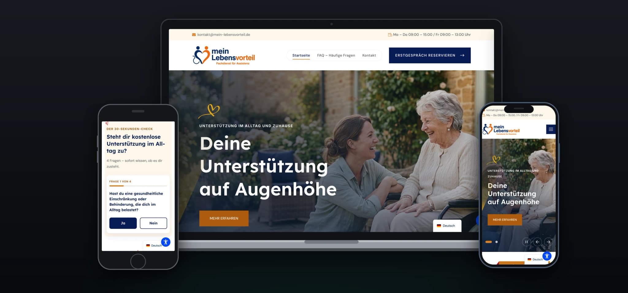 mein Lebensvorteil – Website für einen Assistenzdienst – Soziale Dienste & Assistenz für mein Lebensvorteil · Heidekreis & Hamburg