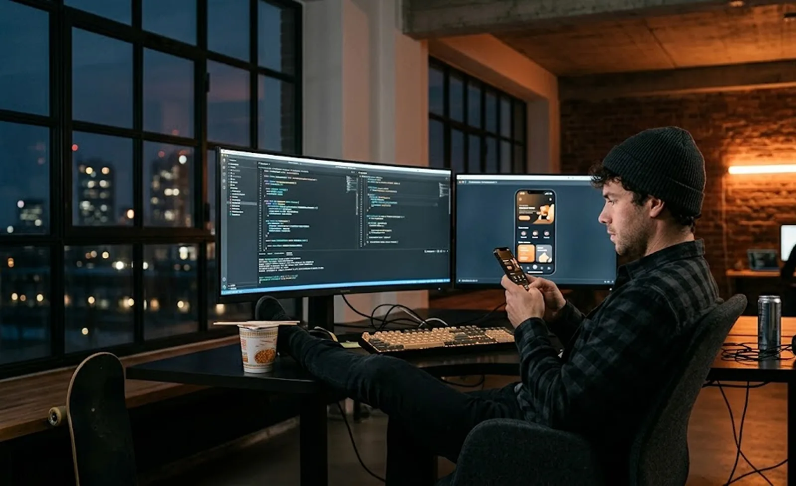 Entwickler arbeitet an einer Flutter-App mit Dart in Visual Studio Code